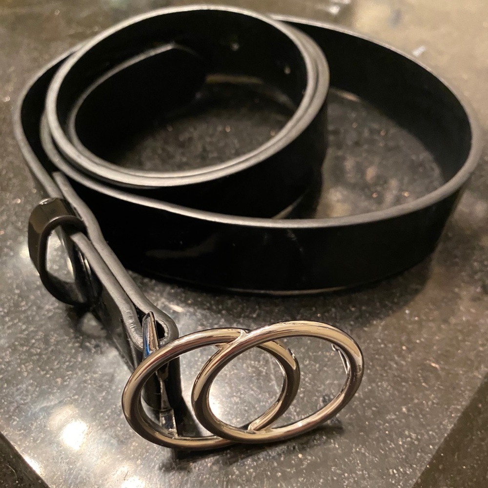 Black Belt with Silver Belt Buckle